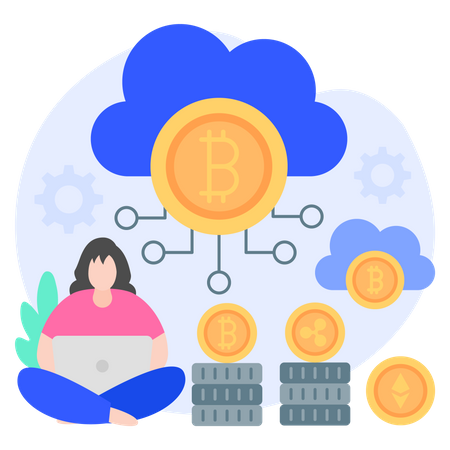 Cloud Mining  Illustration