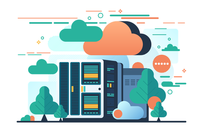 Cloud network management  Illustration