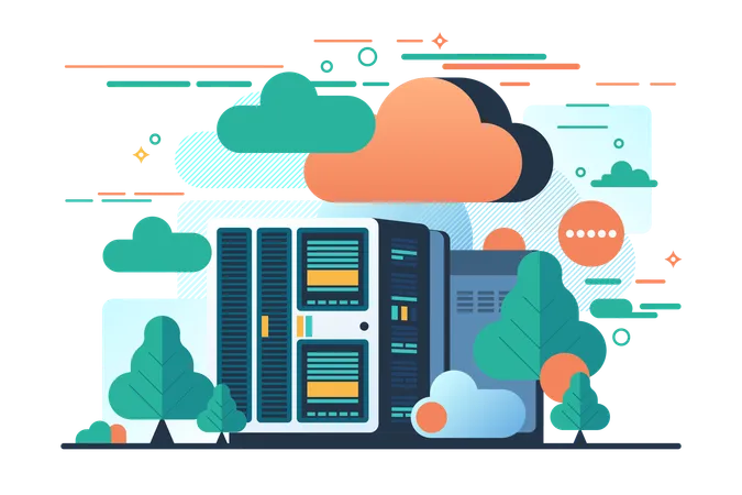 Cloud network management  Illustration