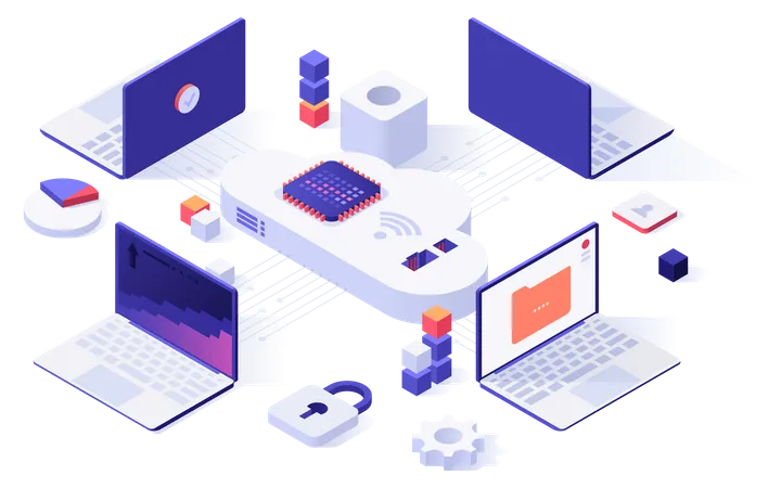 Cloud network technology  Illustration