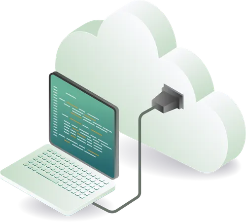 Cloud-Netzwerk- und Computerserver-Programmierer  Illustration