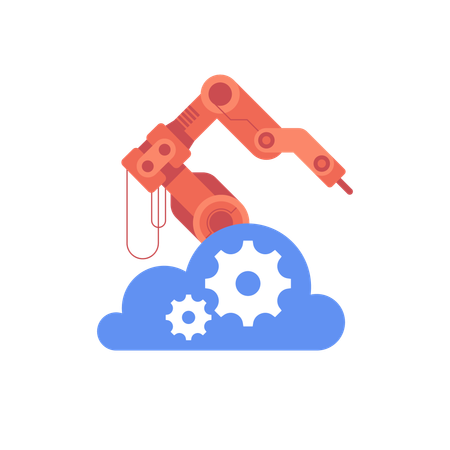 Cloud robot hand  Illustration
