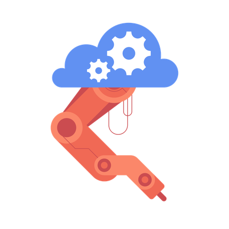Cloud robot hand  Illustration