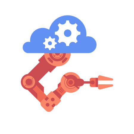 Cloud robot hand  Illustration