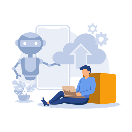 Robotique cloud  Illustration