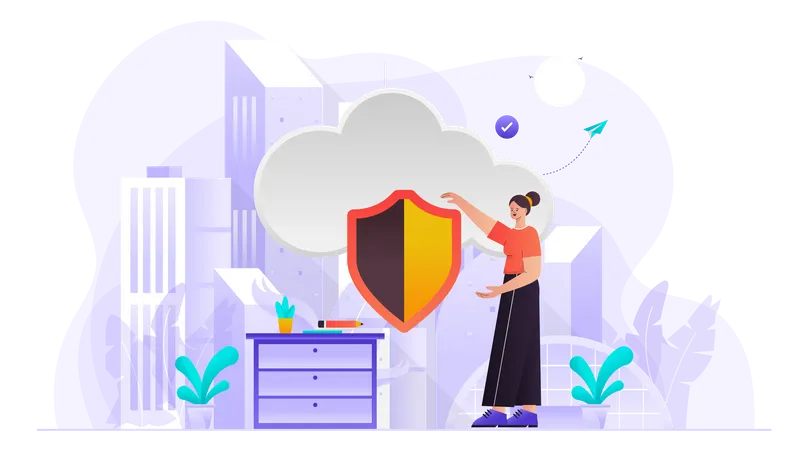 Cloud Security Illustration