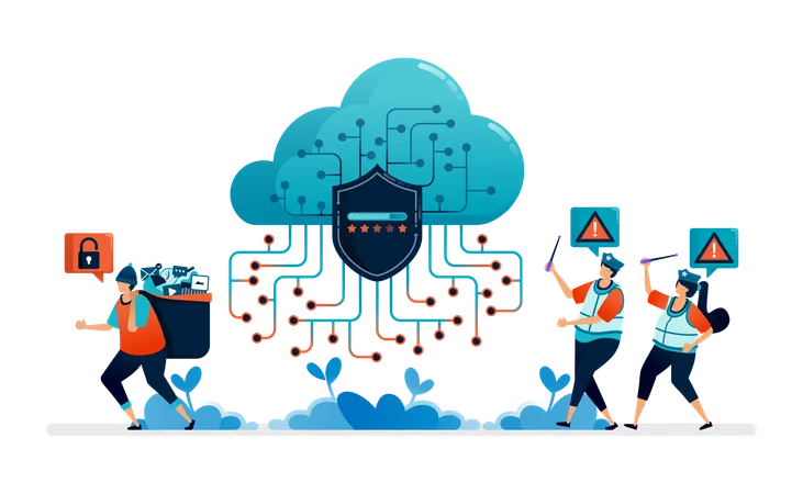 Cloud Security Guard  Illustration