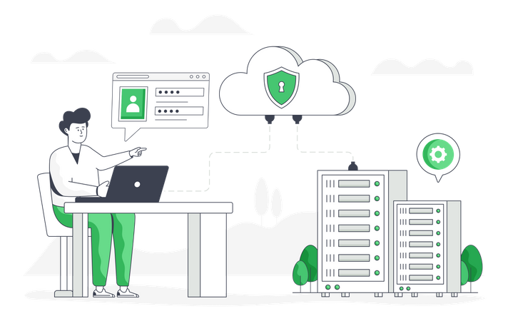 Cloud Security  Illustration