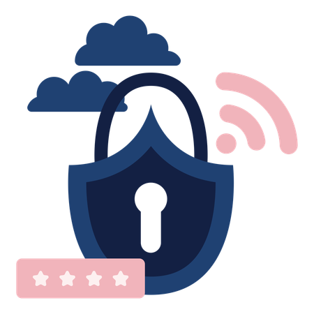 Cloud security lock  Illustration