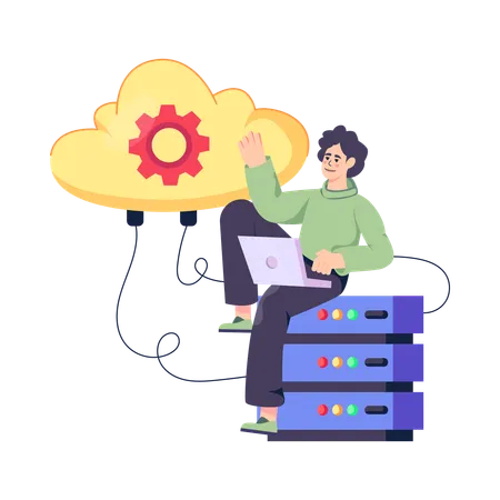 Cloud Server  Illustration