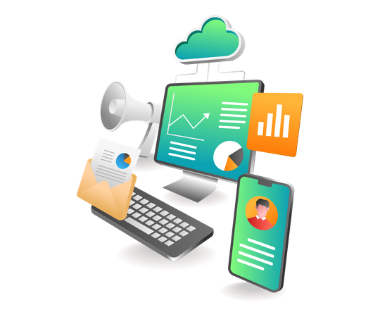 Cloud server analysis Illustration