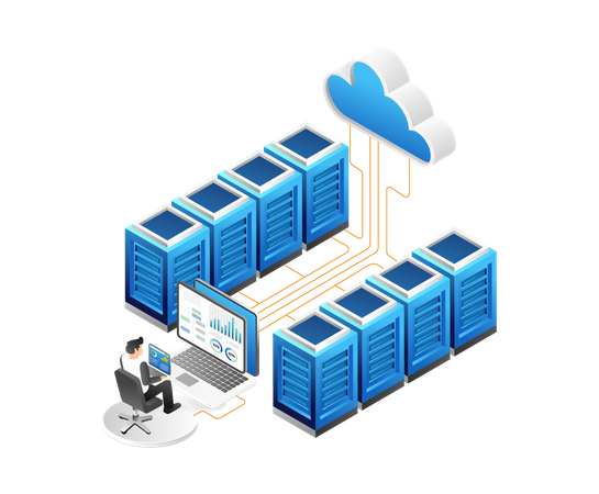 Cloud Server Analysis Illustration