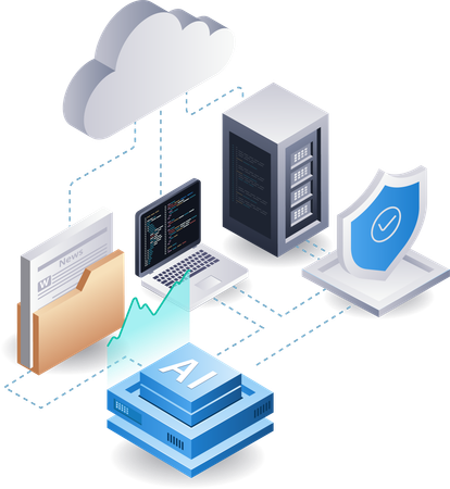 Cloud server analysis  Illustration