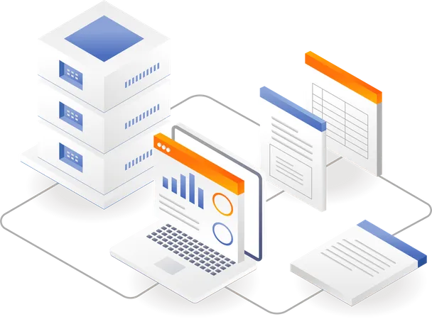 Cloud server analysis  Illustration