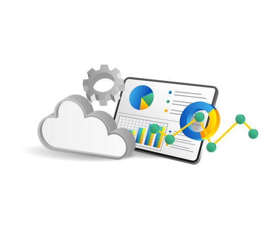 Cloud Server Analytics Illustration