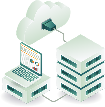 Cloud server and computer technology  Illustration