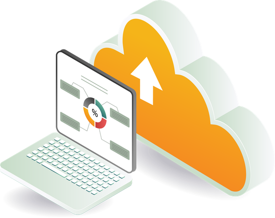 Cloud server and data analyst  Illustration