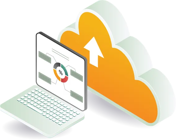 Cloud server and data analyst  Illustration