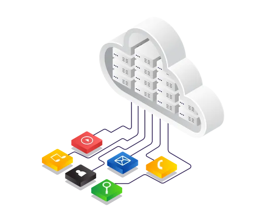 Cloud-Server-Anwendung  Illustration