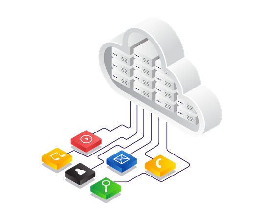 Cloud server application  Illustration