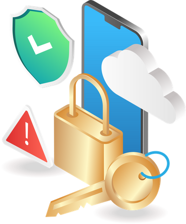 Cloud server application security warning Illustration