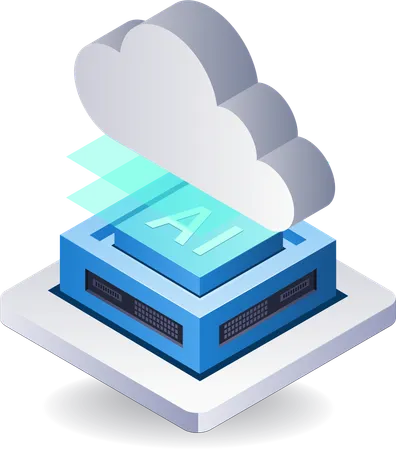Cloud server artificial intelligence technology  Illustration