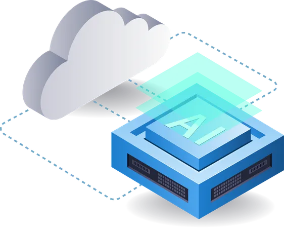 Cloud server artificial intelligence technology  Illustration