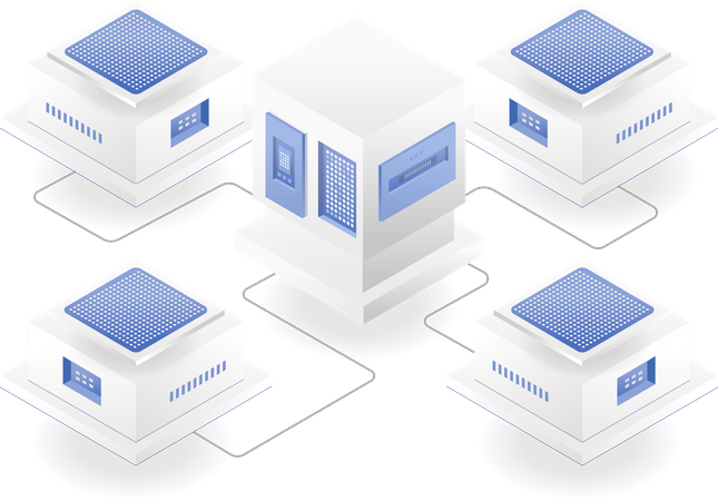 Cloud server chip network  Illustration