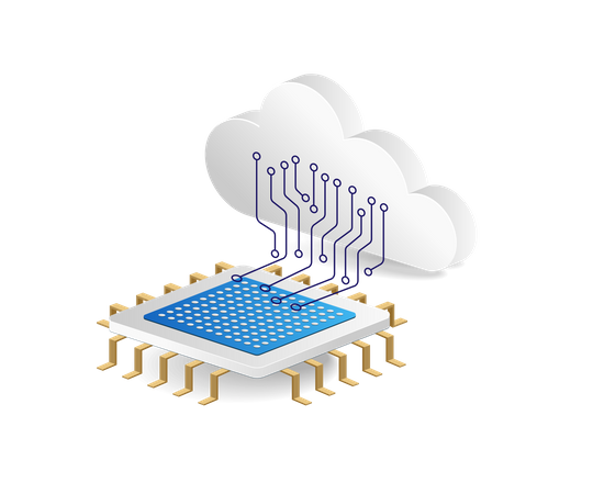 Cloud-Server-Chip-Netzwerk  Illustration