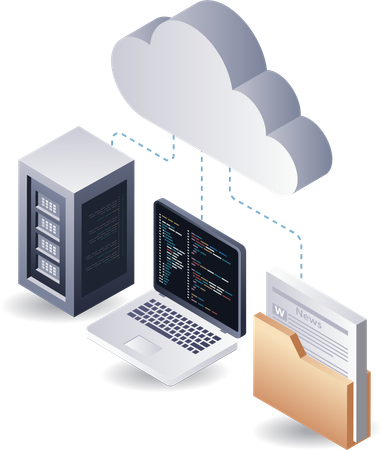 Cloud server computer programming language  Illustration