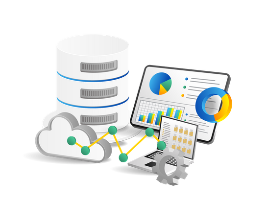 Cloud Server Dashboard  Illustration