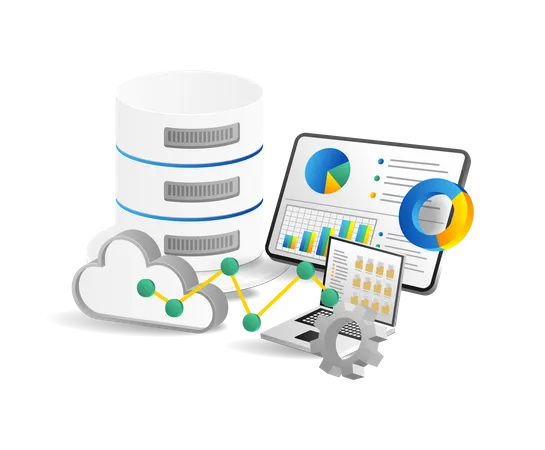 Cloud Server Dashboard  Illustration