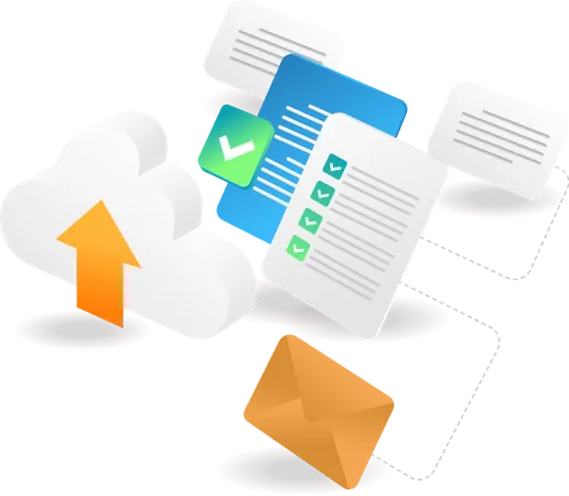 Cloud server data analysis  Illustration