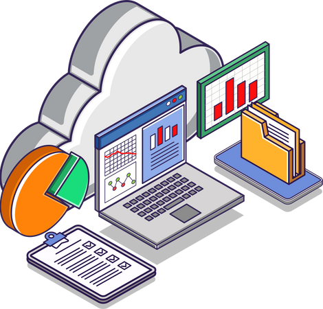 Cloud server data analysis  Illustration