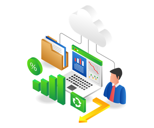 Cloud server data analysis  Illustration