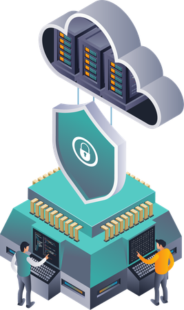 Cloud Server Data Development and Maintenance Team  Illustration