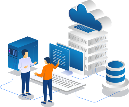 Cloud server data  Illustration