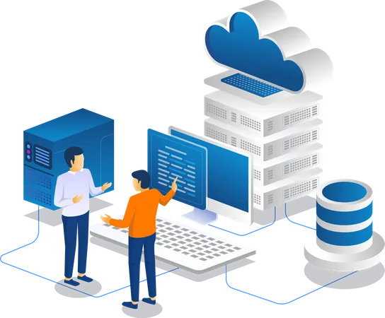 Cloud server data  Illustration