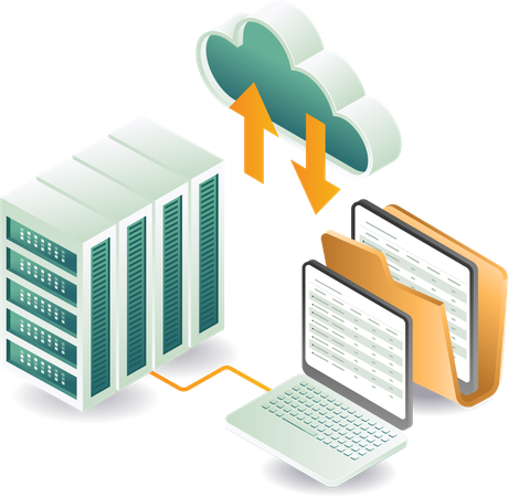 Cloud server data maintenance  Illustration