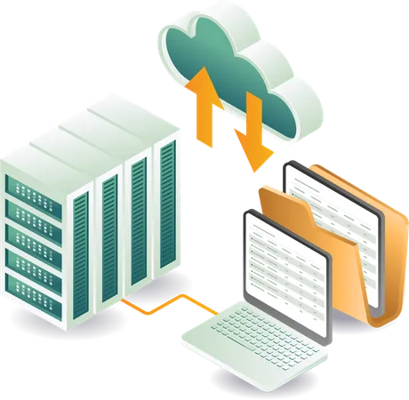 Cloud server data maintenance  Illustration