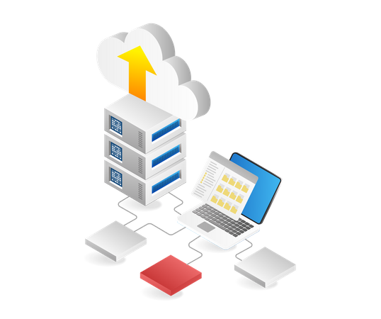 Cloud server data network  Illustration