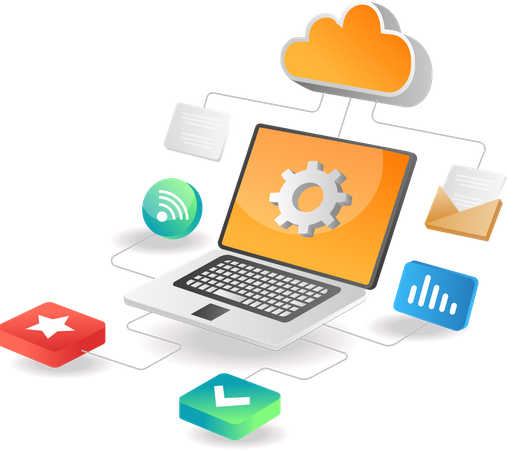 Cloud server data network working process  Illustration