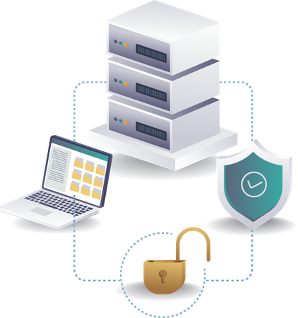 Cloud Server Data Security System  Illustration