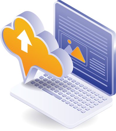 Cloud server data technology computer  Illustration