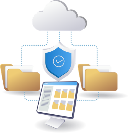 Cloud server data technology  Illustration