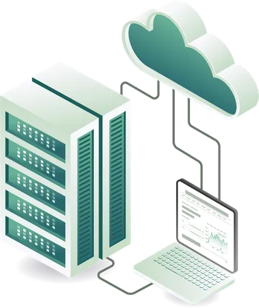 Cloud server data technology  Illustration