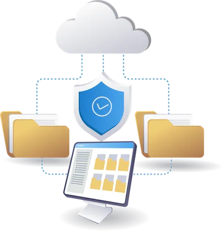 Cloud server data technology  Illustration