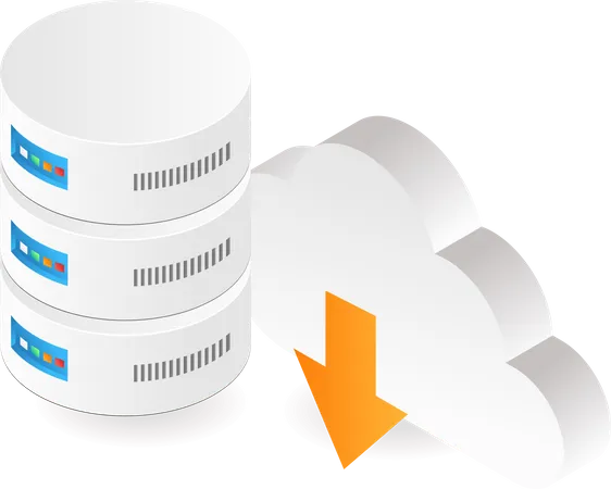 Cloud server database Illustration