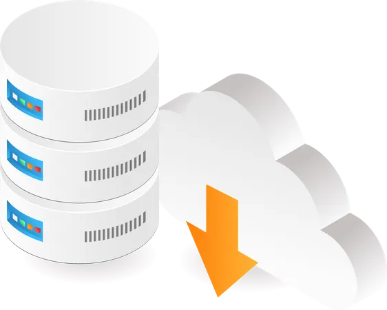 Cloud server database  Illustration