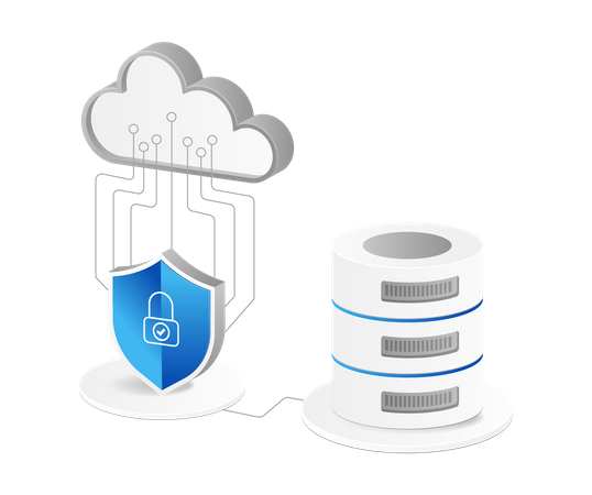 Cloud server database  Illustration